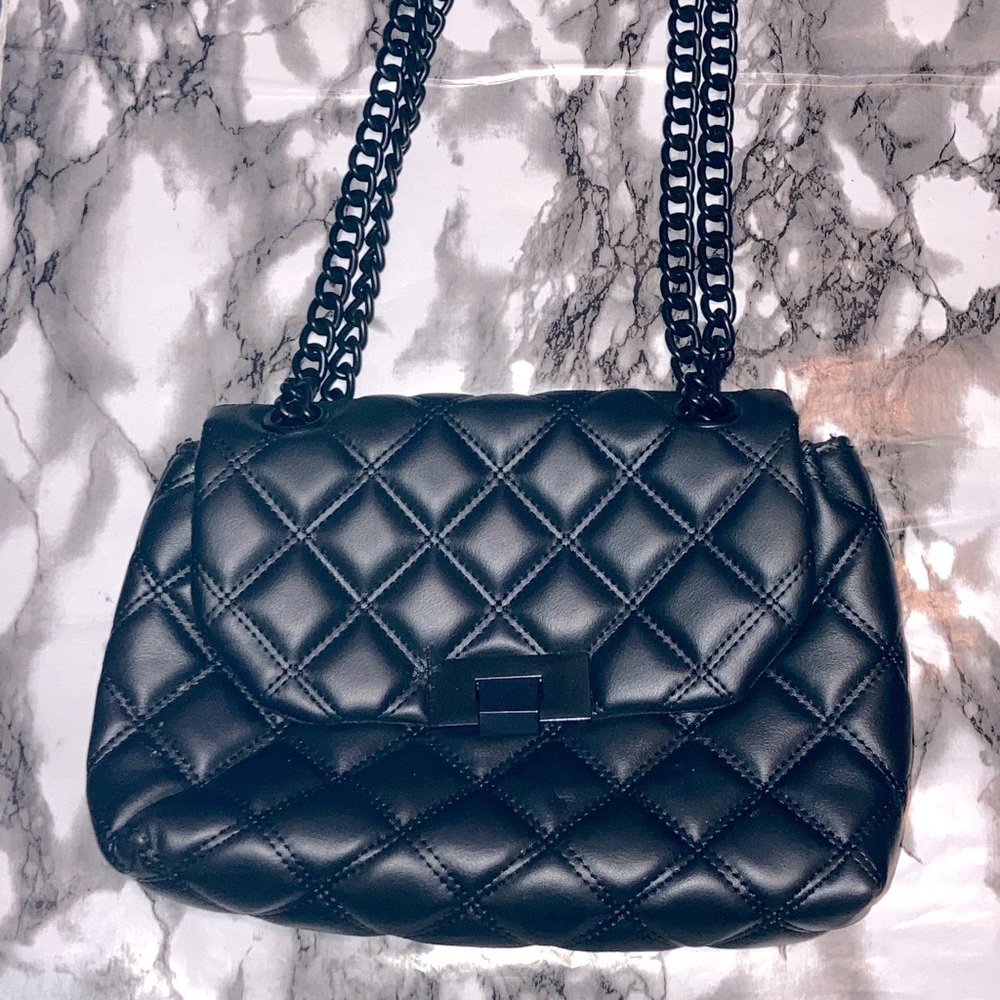 Black Quilted Crossbody Bag